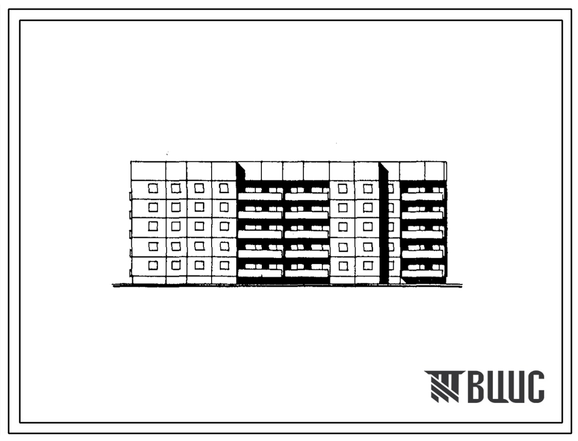 Типовой проект 92-040с.13.86 Блок-секция 5-этажная 39-квартирная торцовая, левая 1А.1Б.2Б.3Б - 1Б.2Б.3Б.3Б для г. Находка