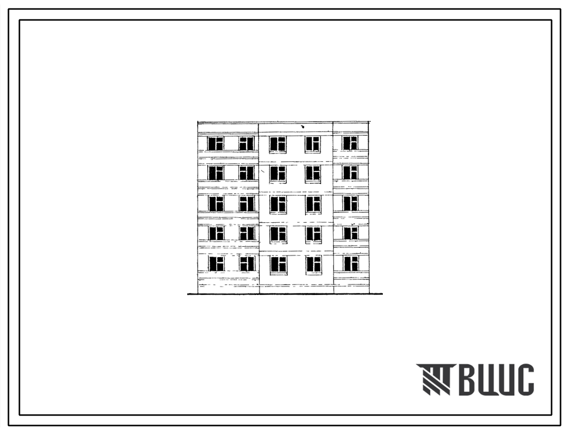 Типовой проект 102-037 Пятиэтажная рядовая левая блок-секция на 10 квартир (трехкомнатных 3Б-5, четырехкомнатных 4Б-5). Для строительства в 3Б климатическом подрайоне Молдавской ССР