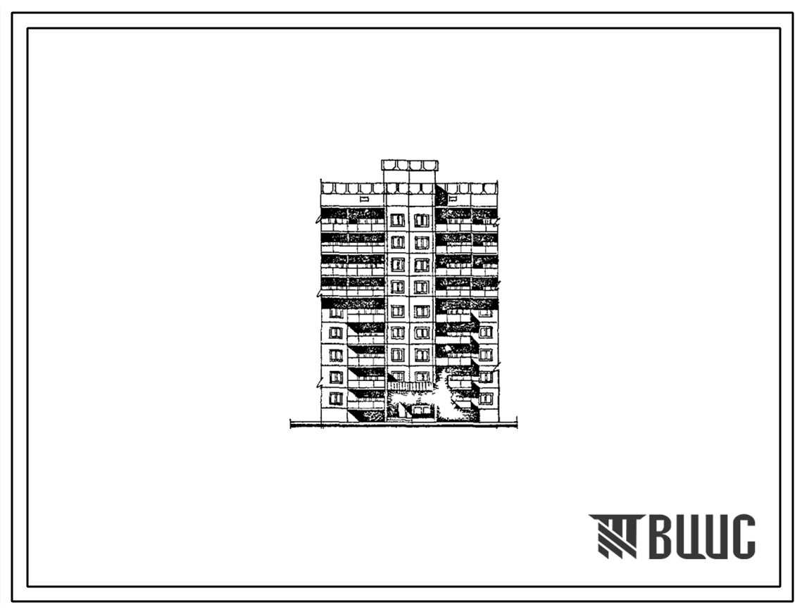 Типовой проект 101-07 Блок-секция 9-этажная, 35-квартирная, рядовая-торцевая 1Б-1Б-2Б-2Б
