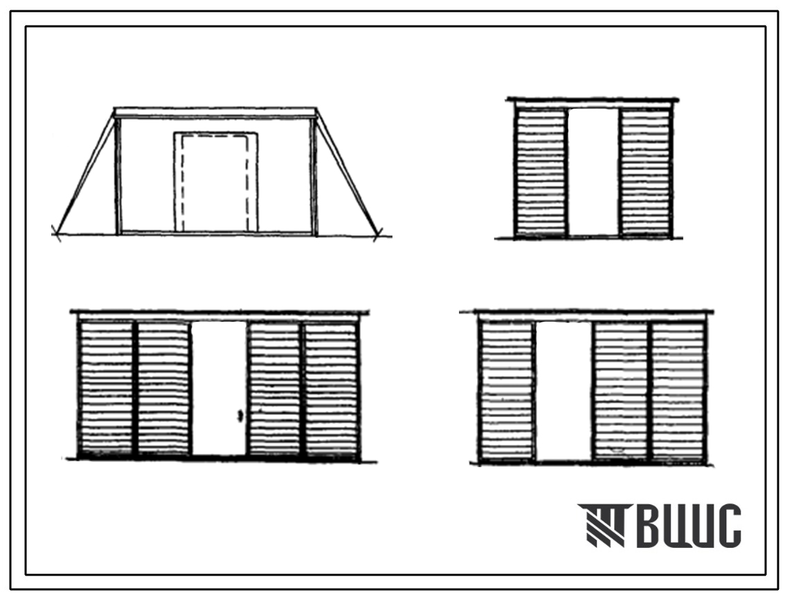 Типовой проект 416-4-51 Сборно-разборные помещения на 10-20 человек для путевых бригад, предназначенные для укрытия от солнца.