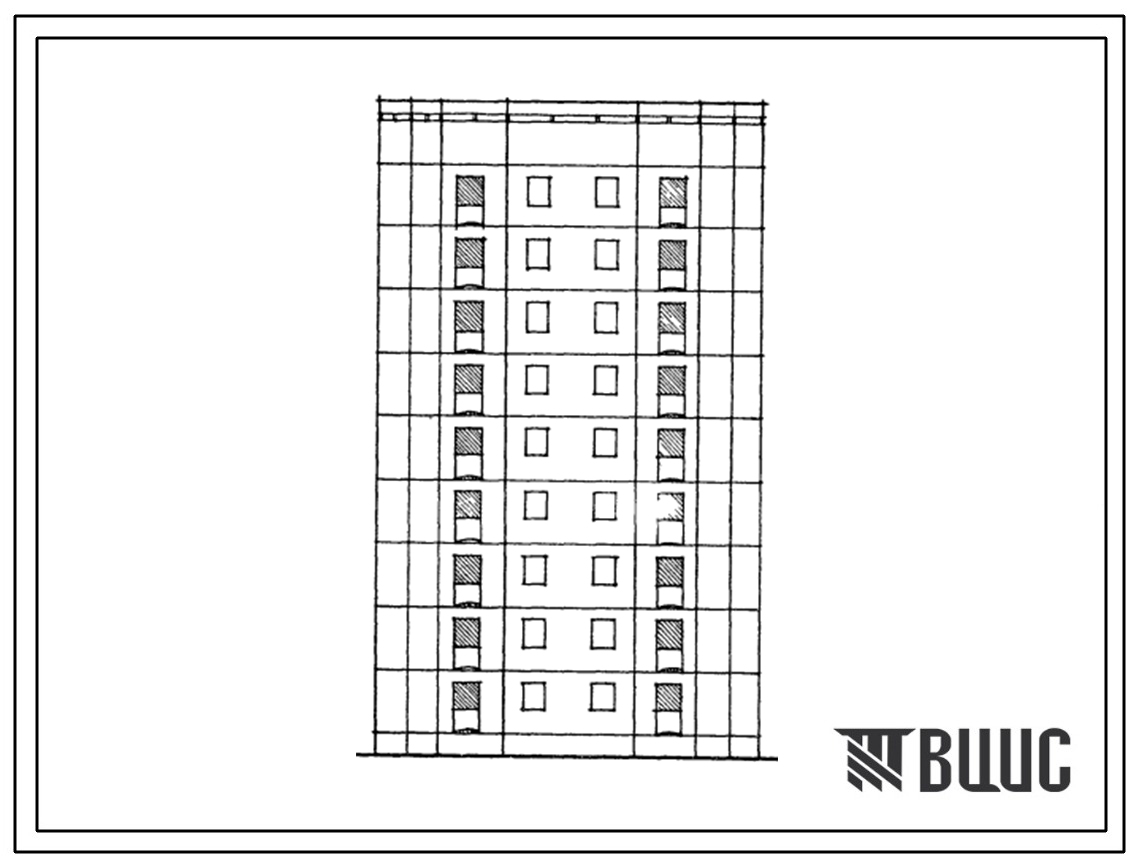Типовой проект 129-053с.13.86 Блок-секция 9-этажная 18-квартирная поворотная с внешним углом 150 градусов 2Б-2Б (для Армянской ССР)