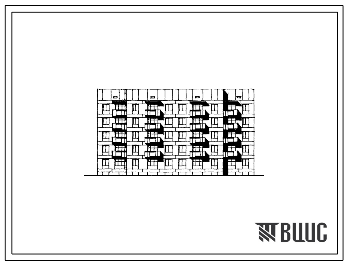 Типовой проект 114-038с/1 Пятиэтажная двухсекционная 30 квартирная рядовая торцовая блок-секция из крупных блоков (двухкомнатных 2А — 10, 2Б — 20). Для строительства в районах сейсмичностью 7 баллов.