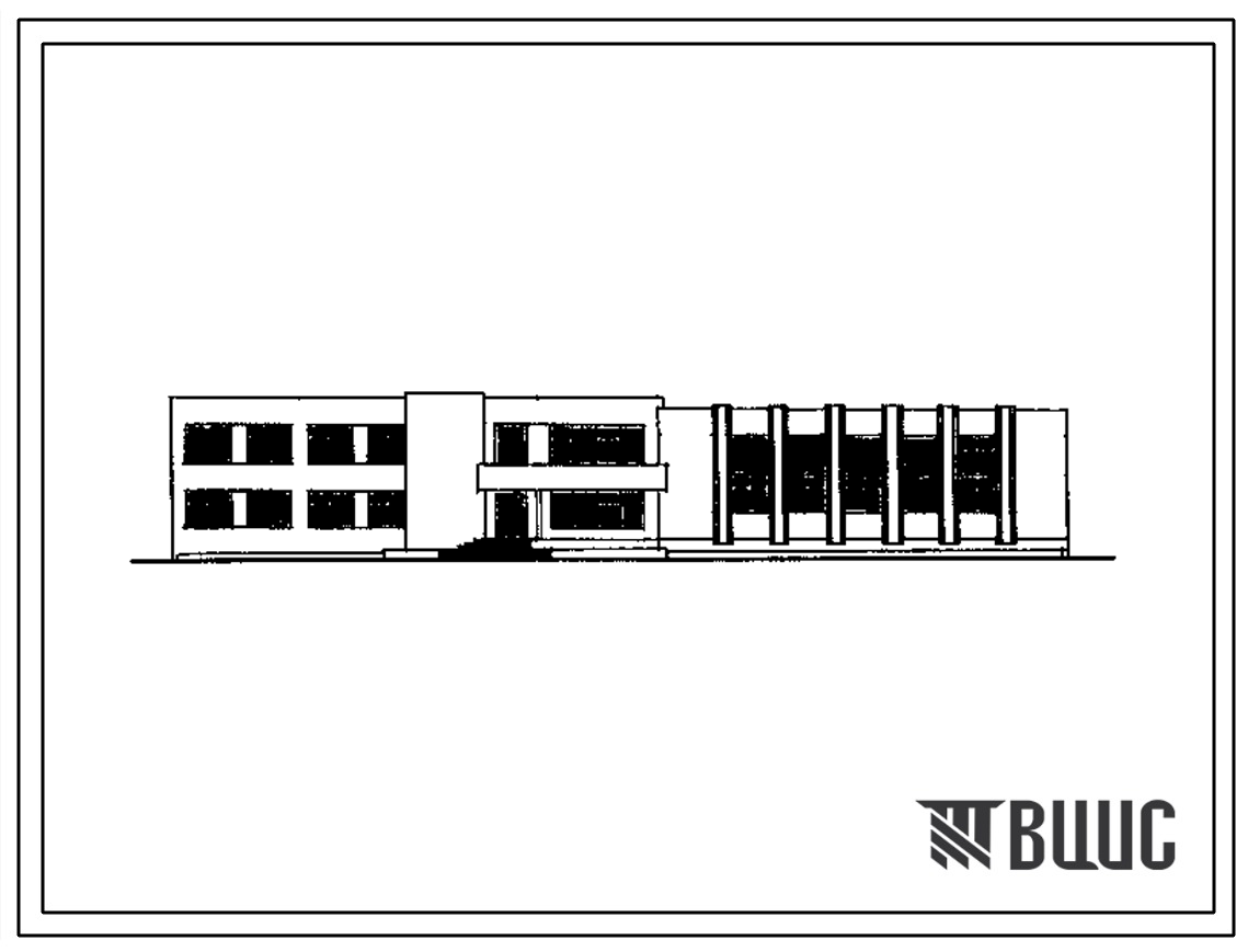 Типовой проект 228-1-531.87 Неполная средняя школа на 9 классов (216 учащихся). Здание одно-, двухэтажное. Стены из монолитного керамзитобетона.