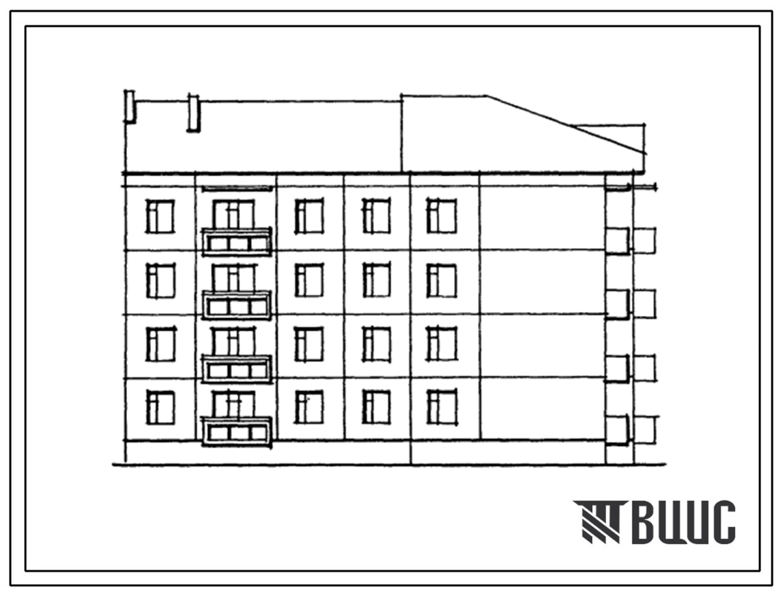 Типовой проект 192-011.88 Четырехэтажная блок-секция поворотная на 900 на 12 квартир. Для строительства в городах и поселках городского типа