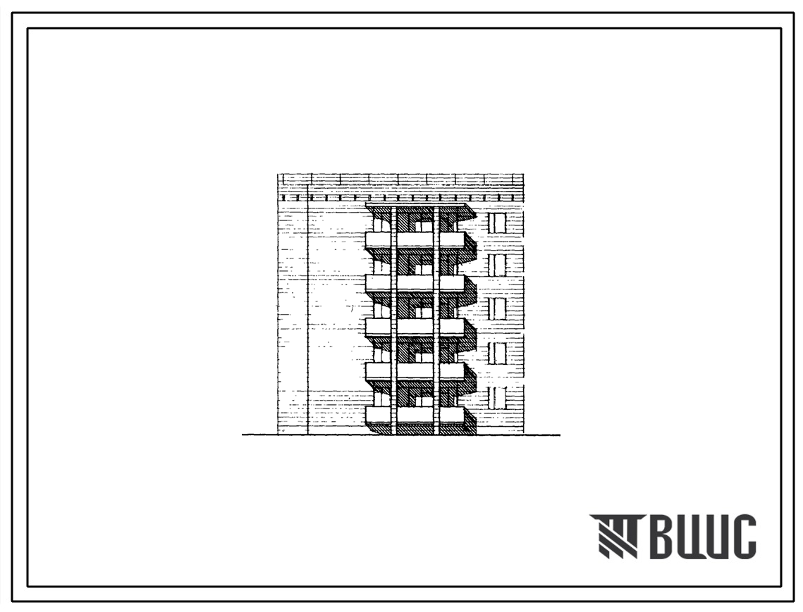 Типовой проект 1А-450-019с/1 Пятиэтажная блок-секция торцевая левая на 10 квартир (трехкомнатных 3А-5, пятикомнатных 5А-5). Для строительства в 4 климатическом районе Армянской ССР сейсмичностью 7 и 8 баллов