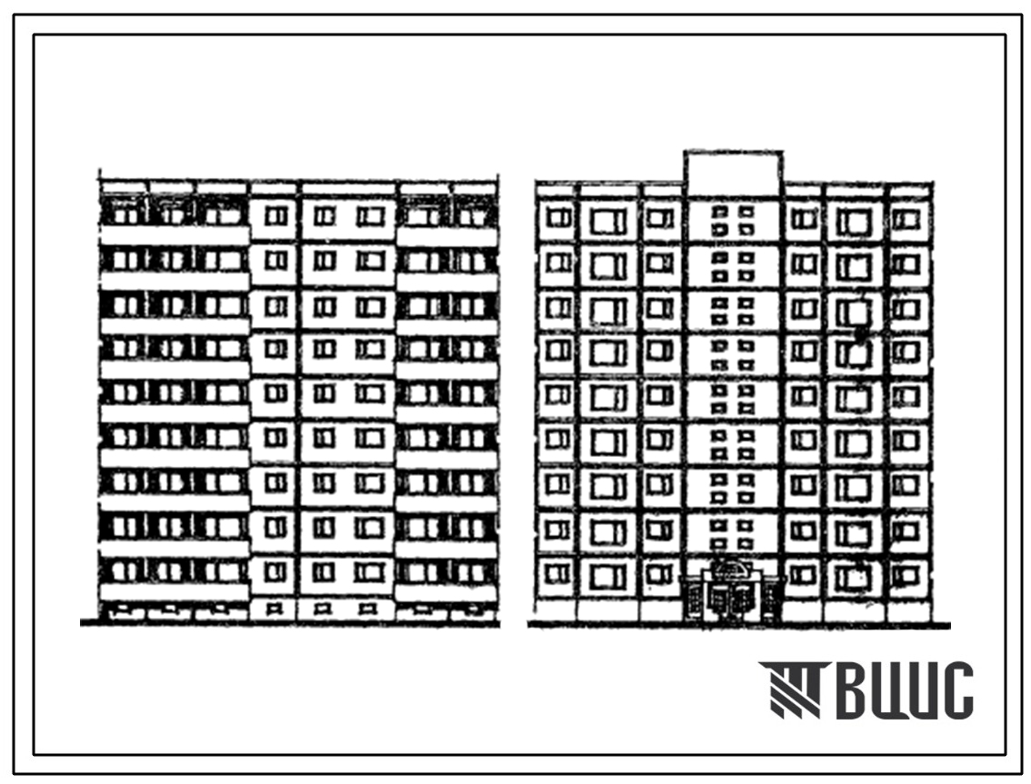 Типовой проект 133-014.13.86 Блок-секция 9-этажная 36-квартирная рядовая 4-1-2-3 (для строительства в Эстонской ССР)