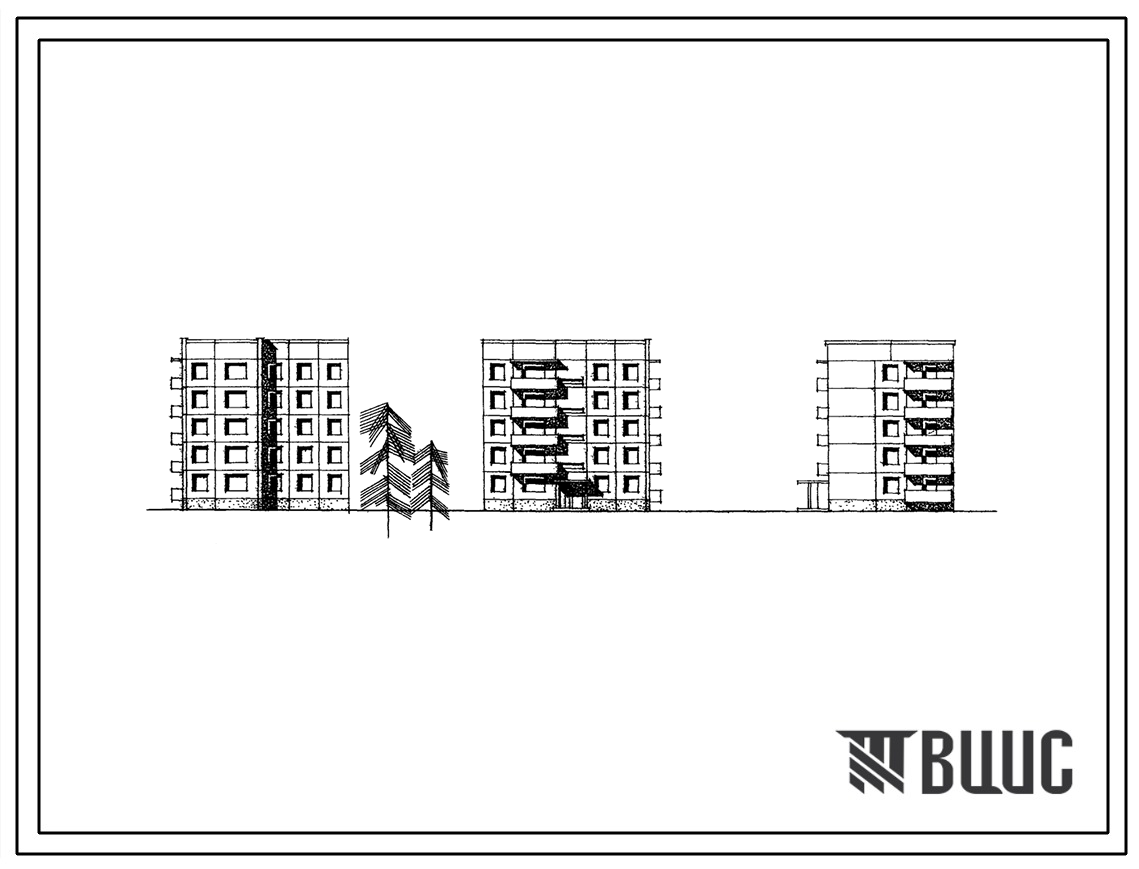 Типовой проект 97-014 5-этажная торцевая блок-секция на 10 квартир 3Б-5А (трехкомнатных-5, пятикомнатных-5). Для строительства в 1 климатическом районе, в 1В подрайоне.