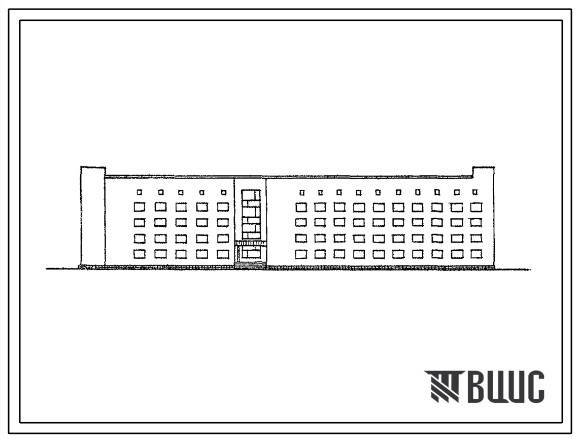 Типовой проект ЦВП-74.77 (01-27-КК) Гарнизонное общежитие коридорного типа на 248 человек