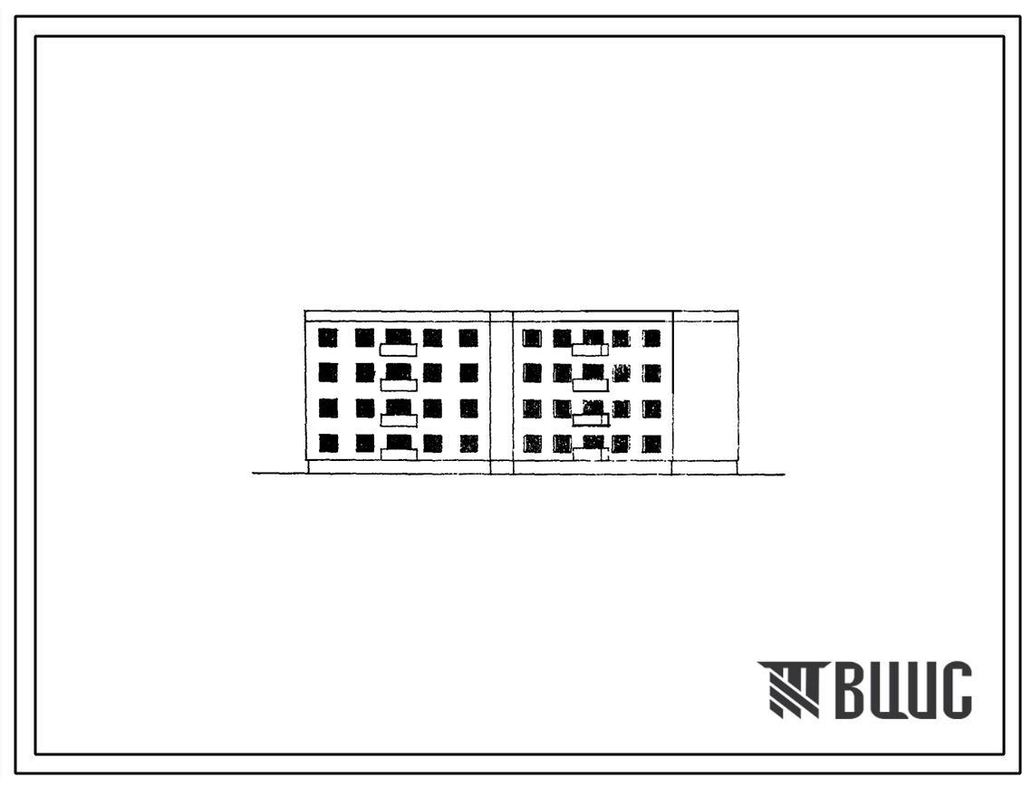 Типовой проект 70-050С Четырехэтажная угловая блок-секция на 16 квартир (трехкомнатных 3А-8, пятикомнатных 5Б-8) для блокирования домов под углом 210 0.