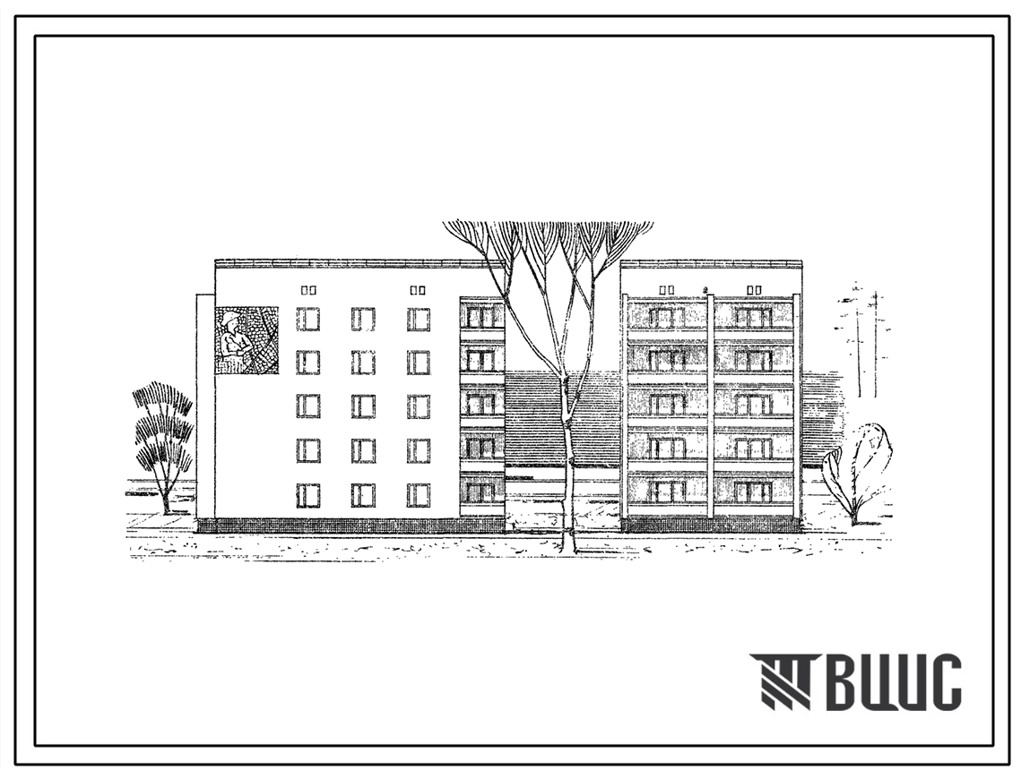 Типовой проект 87-029в Блок-секция 5-этажного дома торцевая левая на 15 квартир для строительства над горными выработками.