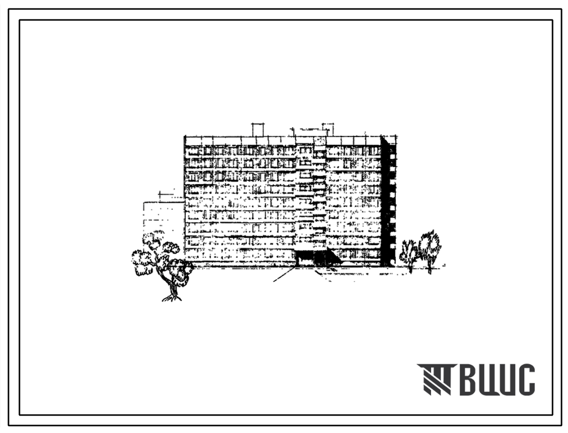 Типовой проект 91-028/1 Девятиэтажная блок-секция общежития на 323 человека с ячейками на 3-4 человека. Для строительства во IIБ, IIВ, IIГ климатических подрайонах, III климатическом районе.