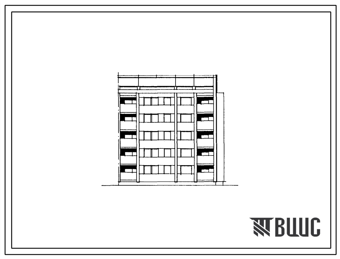 Типовой проект 103-043.85 Пятиэтажная блок-секция рядовая с левым торцевым окончанием на 15 квартир