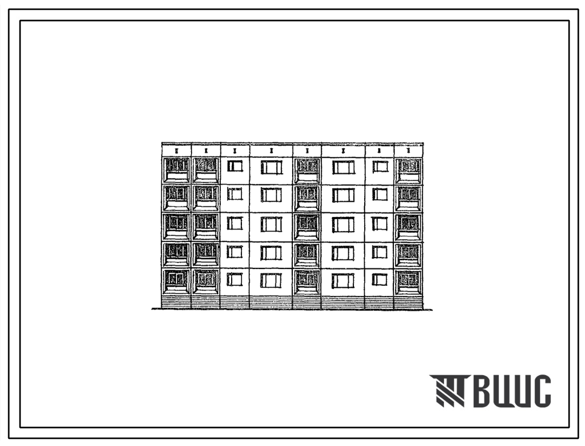 Типовой проект 97-0172с.83 Блок-секция 5-этажная 20-квартирная торцевая-угловая левая 1Б.2Б.3Б.5Б