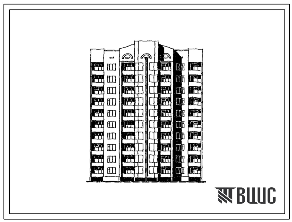Типовой проект 236-09.13.90 Блок-секция рядовая 10-этажная 40-квартирная 2.2.3.3 для строительства в центральных районах УССР