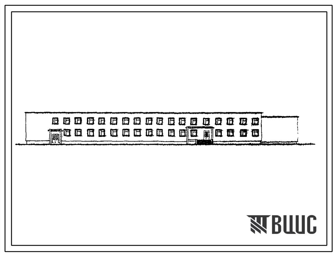 Типовой проект ВП 347-82 (12-48-135к) Комплексное основное здание на 100 человек с наружными и внутренними стенами из кирпича в сочетании с конструкциями серии 135