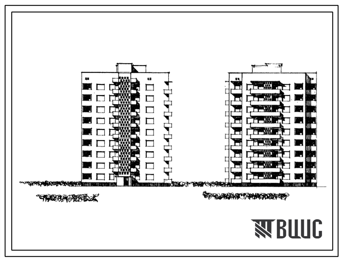 Типовой проект 67-026с 9-этажная блок-секция торцевая левая на 36 квартир (двухкомнатных 2Б-27, трехкомнатных 3А-9). Для строительства в 3Б климатическом подрайоне сейсмичностью 7 баллов