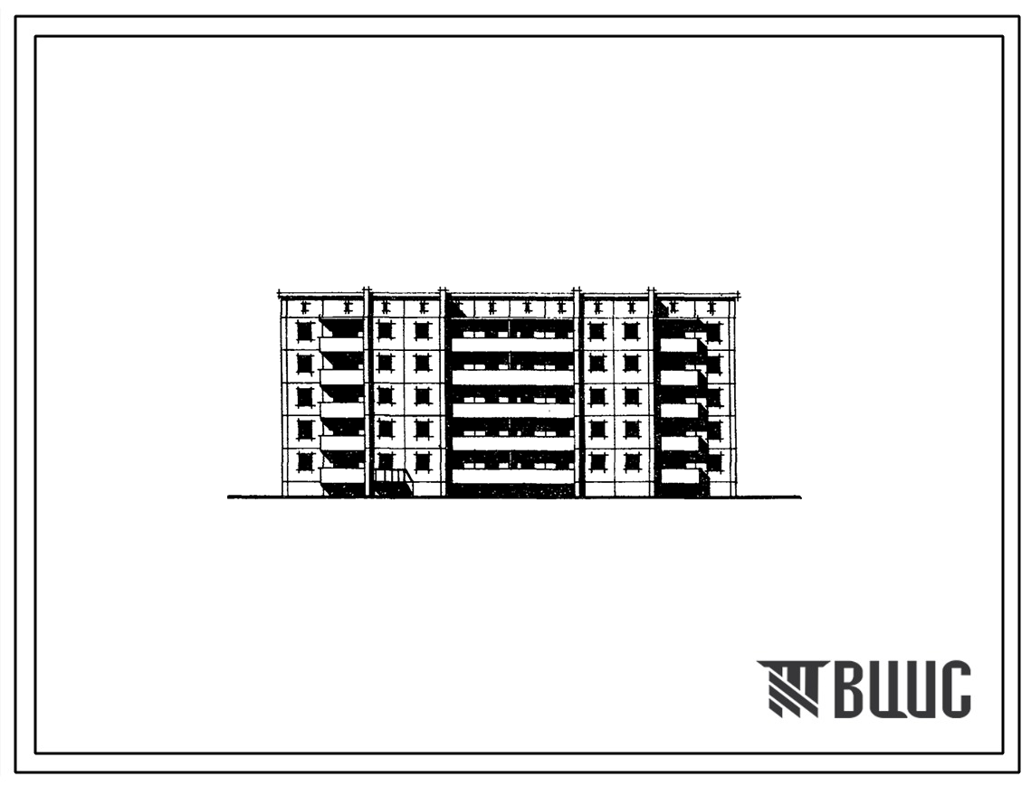 Типовой проект 97-046/1 Пятиэтажная блок-секция сдвоенная поворотная на 29 квартир (однокомнатных 1Б-9, двухкомнатных 2Б-9, трехкомнатных 3Б-1, четырехкомнатных 4Б-10). Для строительства в 1В климатическом подрайоне