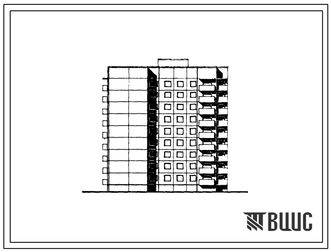 Типовой проект 90-0262.2.13.89 Блок-секция 9-этажная 36-квартирная Т-образная левая 3-3-4-4 (для строительства в г. Омске и Омской области) Конструктивный вариант свайных фундаментов N-350 kH