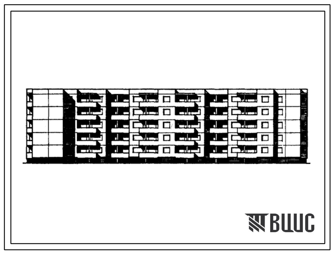 Типовой проект 111-120В-13/1 Пятиэтажный трехсекционный дом на 60 квартир (однокомнатных 1Б-15, двухкомнатных 2Б-15, трехкомнатных 3А-10, 3Б-20). Для строительства на сложном рельефе во 2В климатическом подрайоне Литовской ССР