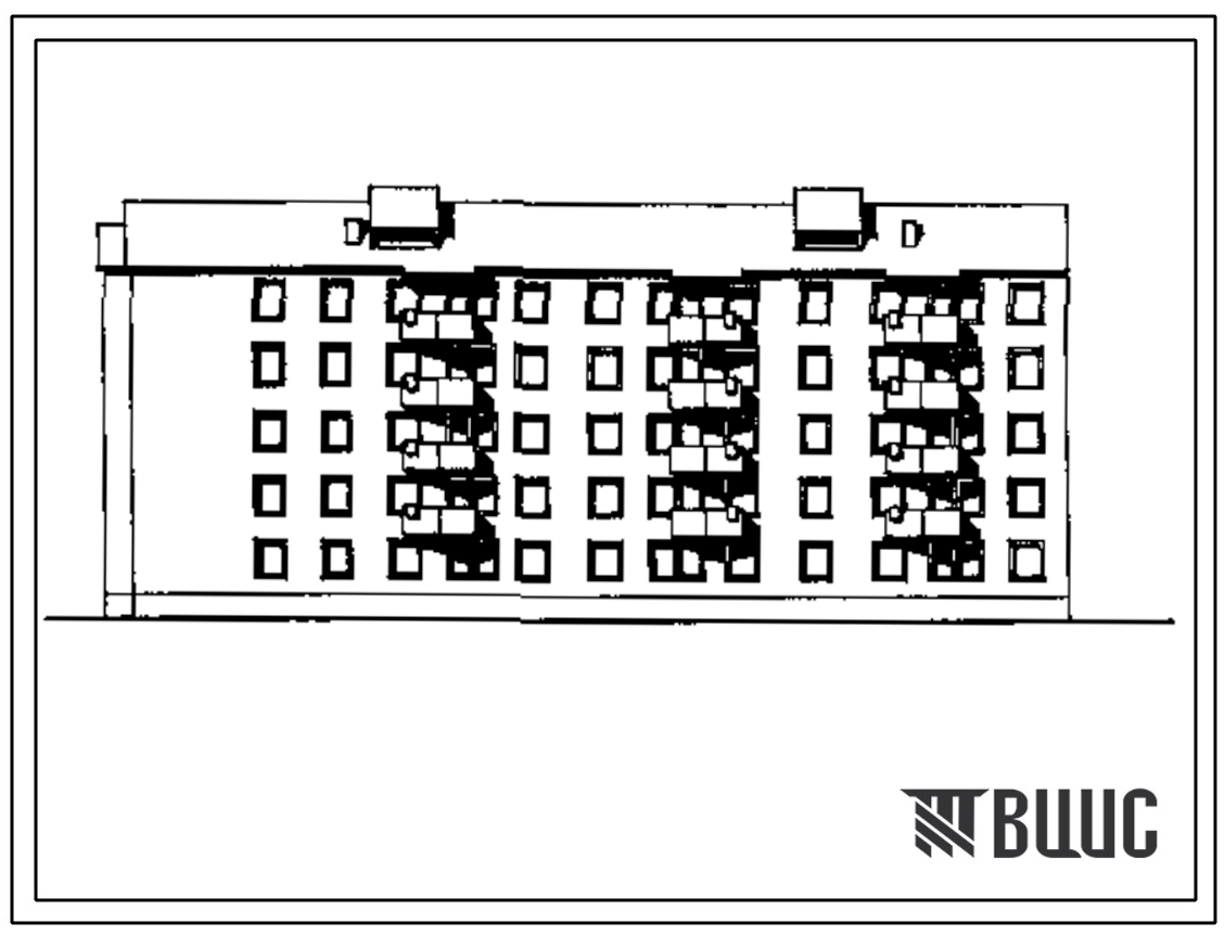 Типовой проект 114-08c.85 Пятиэтажная блок-секция двухсекционная торцевая на 35 квартир
