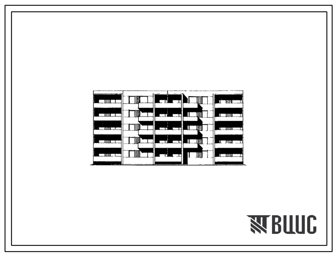 Типовой проект 125-010 Пятиэтажная блок-секция рядовая на 30 квартир (однокомнатных 1Б-104 двухкомнатных 2Б-104 трехкомнатных 3А-10) с шагом стен 3,2 и 6,4 м для строительства в 1В, 2Б, 2В, 2Г, 3А, 3В климатических подрайонах