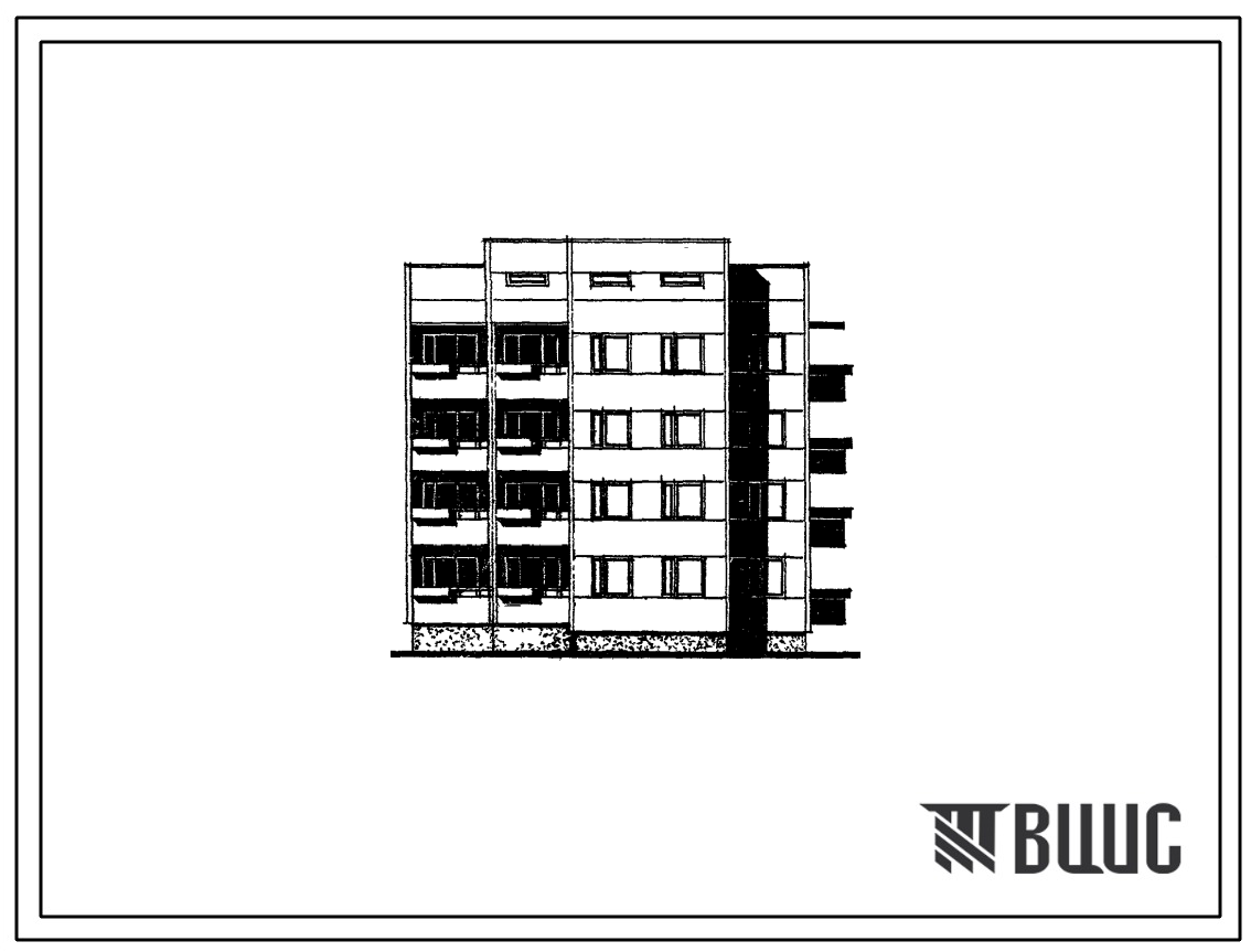 Типовой проект 26-039/1 Четырехэтажная блок-секция торцевая правая на 16 квартир (однокомнатных 1Б-2, двухкомнатных 2Б-4). Для строительства во 2 и 3 климатических районах Украинской ССР
