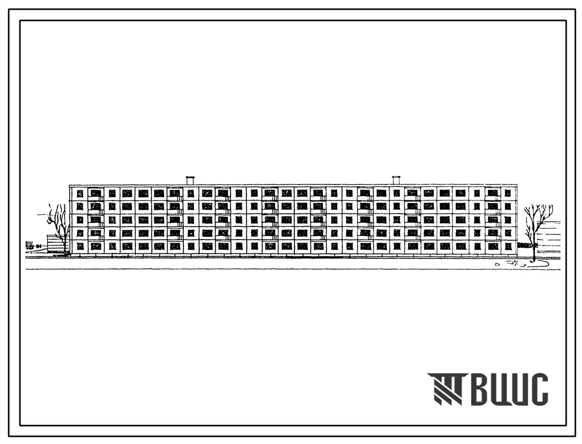 Типовой проект 1Кг-480-40 Шестисекционный пятиэтажный жилой дом на 90 квартир для кооперативного строительства со стенами из керамических панелей.