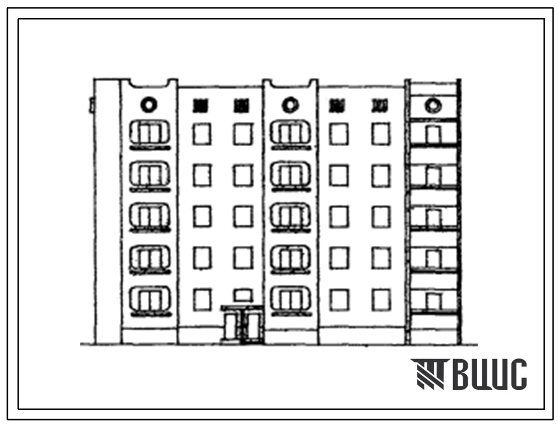 Типовой проект 153-020с.13.87 5-этажная 20 квартирная блок-секция 3.2-1.3 торцевая левая со стенами из монолитного железобетона (для Грузинской ССР)