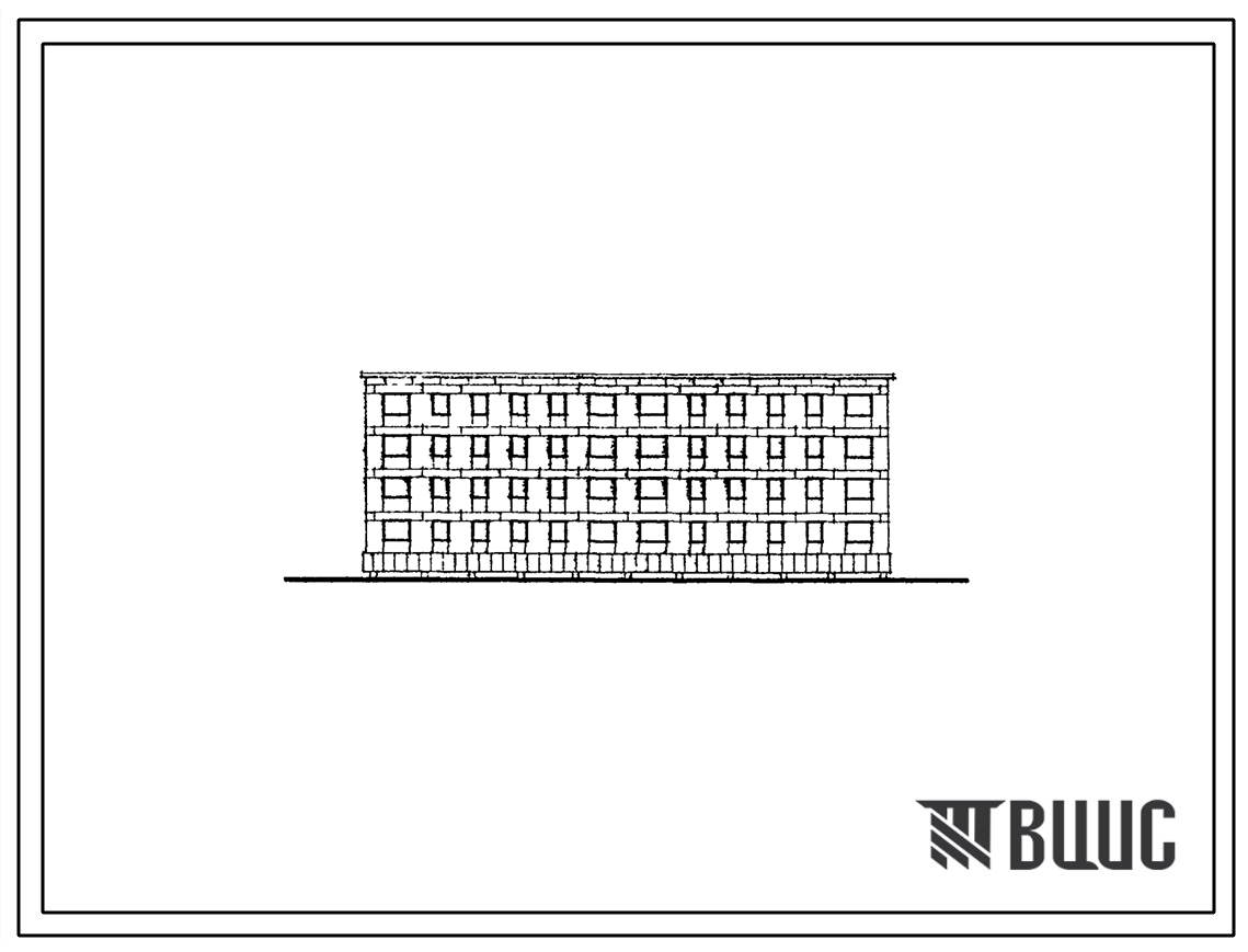 Типовой проект 1-309-21  Четырехэтажный жилой дом на 32 квартиры со стенами из крупных блоков керамзитобетона или конструктивного пенобетона (однокомнатных  8, двухкомнатных  24).