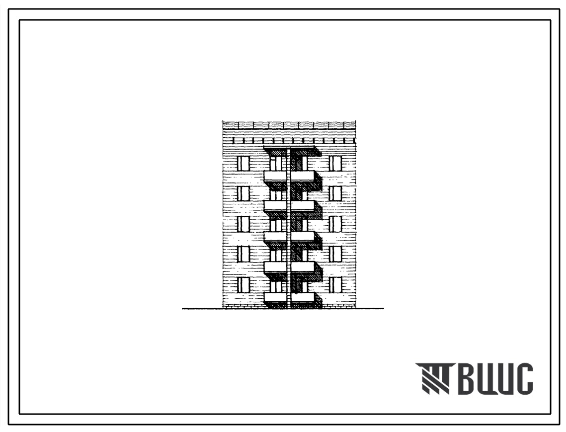 Типовой проект 1А-450-028с/1 Пятиэтажная блок-секция поворотная с деформационными швами на 10 квартир (трехкомнатных 3А-5, 3Б-5). Для строительства в 4 климатическом районе Армянской ССР сейсмичностью 7 и 8 баллов