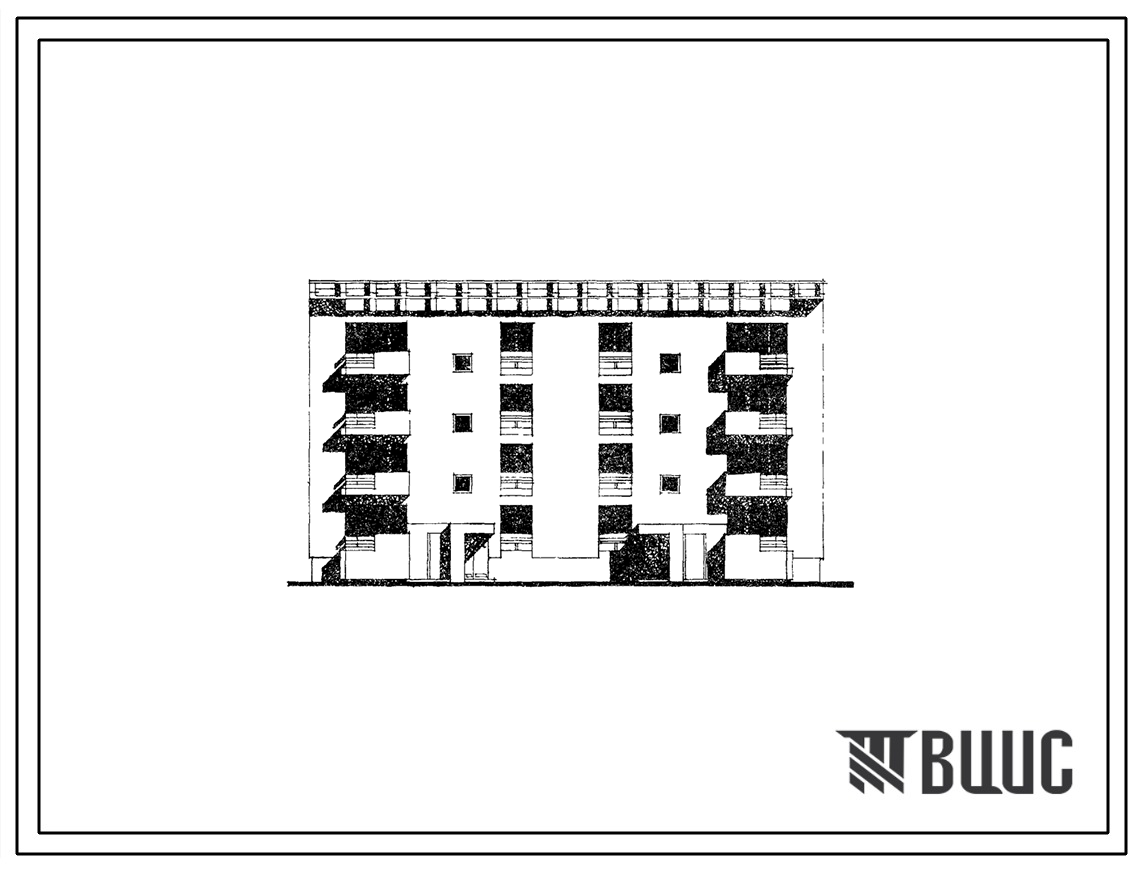 Типовой проект 155-01с Четырехэтажная блок-секция рядовая на 16 квартир (двухкомнатных 2Б-8, трехкомнатных 3А-8). Для строительства в 4А климатическом подрайоне сейсмичностью 7, 8 и 9 баллов на непросадочных и просадочных грунтах 1 и 2 типа