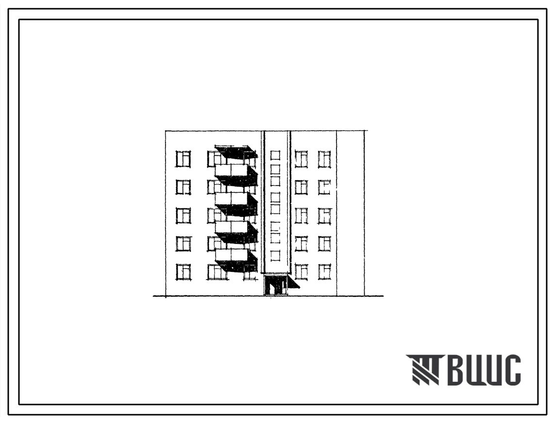 Типовой проект 114-028с Пятиэтажная блок-секция односекционная поворотная на 15 квартир (двухкомнатных 2Б-5, трехкомнатных 3А-5, 3Б-5) из кирпича. Для строительства в 1В и 1Д климатических подрайонах сейсмичностью 7 и 8 баллов