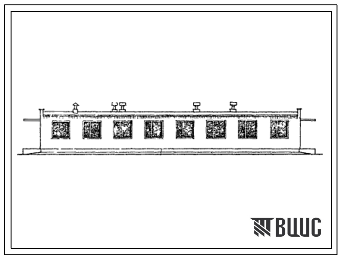 Типовой проект 416-1-15  Объединенное здание административно-бытового назначения для грузовых дворов с переработкой 25 вагонов в сутки. Стены кирпичные. Здание одноэтажное.