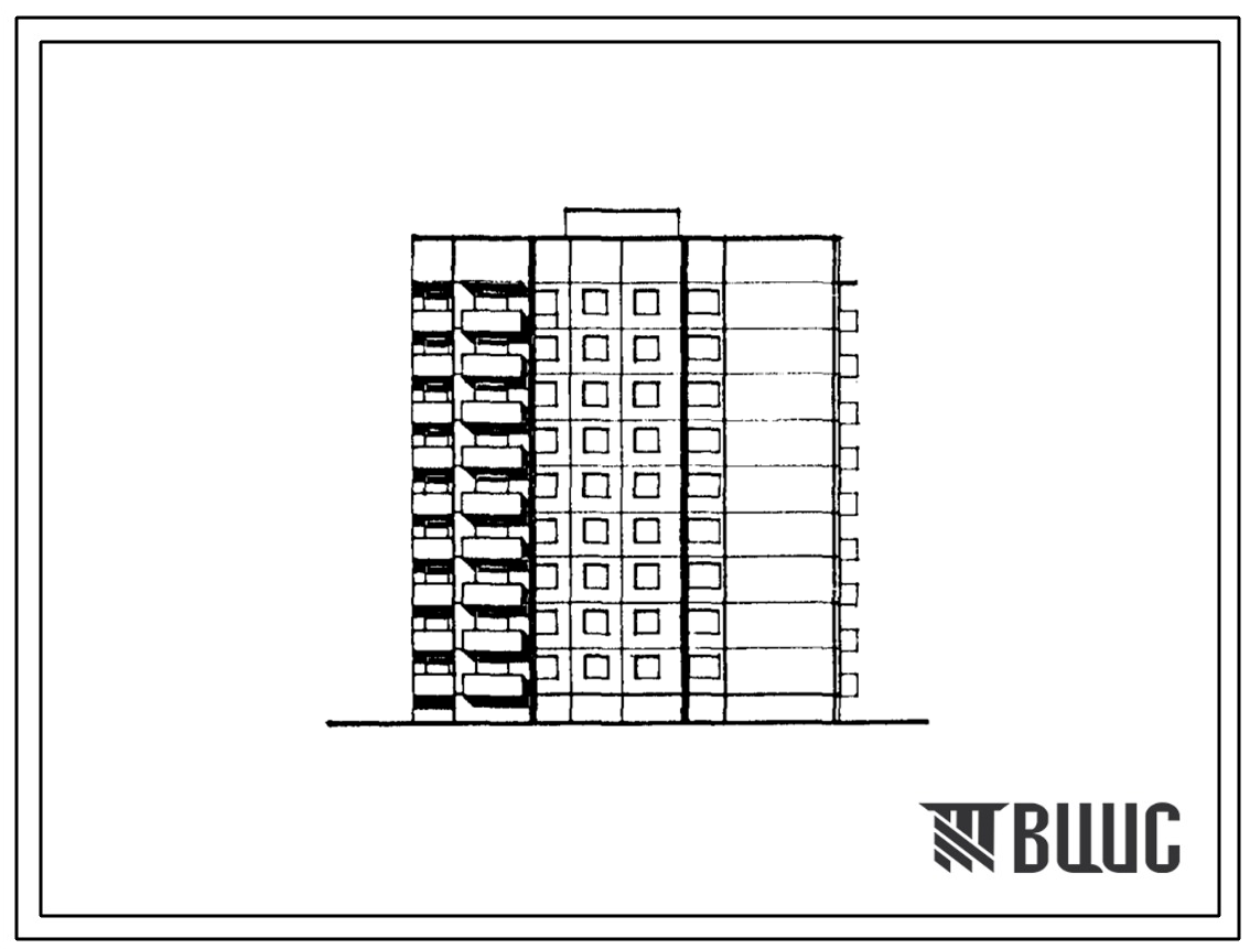 Типовой проект 90-0261.1.13.89 Блок-секция 9-этажная 36-квартирная торцевая правая 2-2-3-3 (для строительства в г. Омске и Омской области)