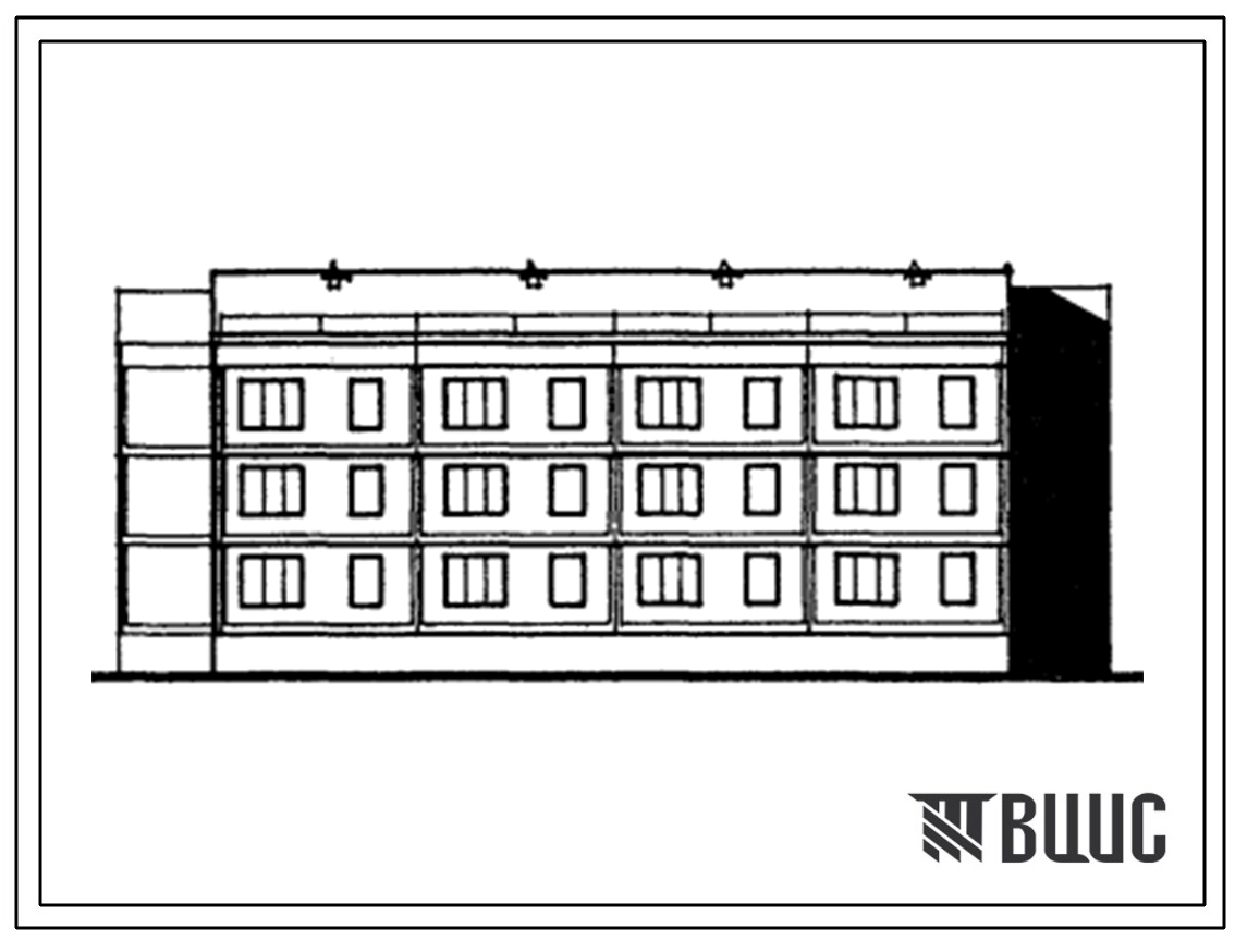 Типовой проект 151-104-75.13.87 3-этажный 24-квартирный жилой дом для малосемейных. Для строительства в Латвийской ССР.