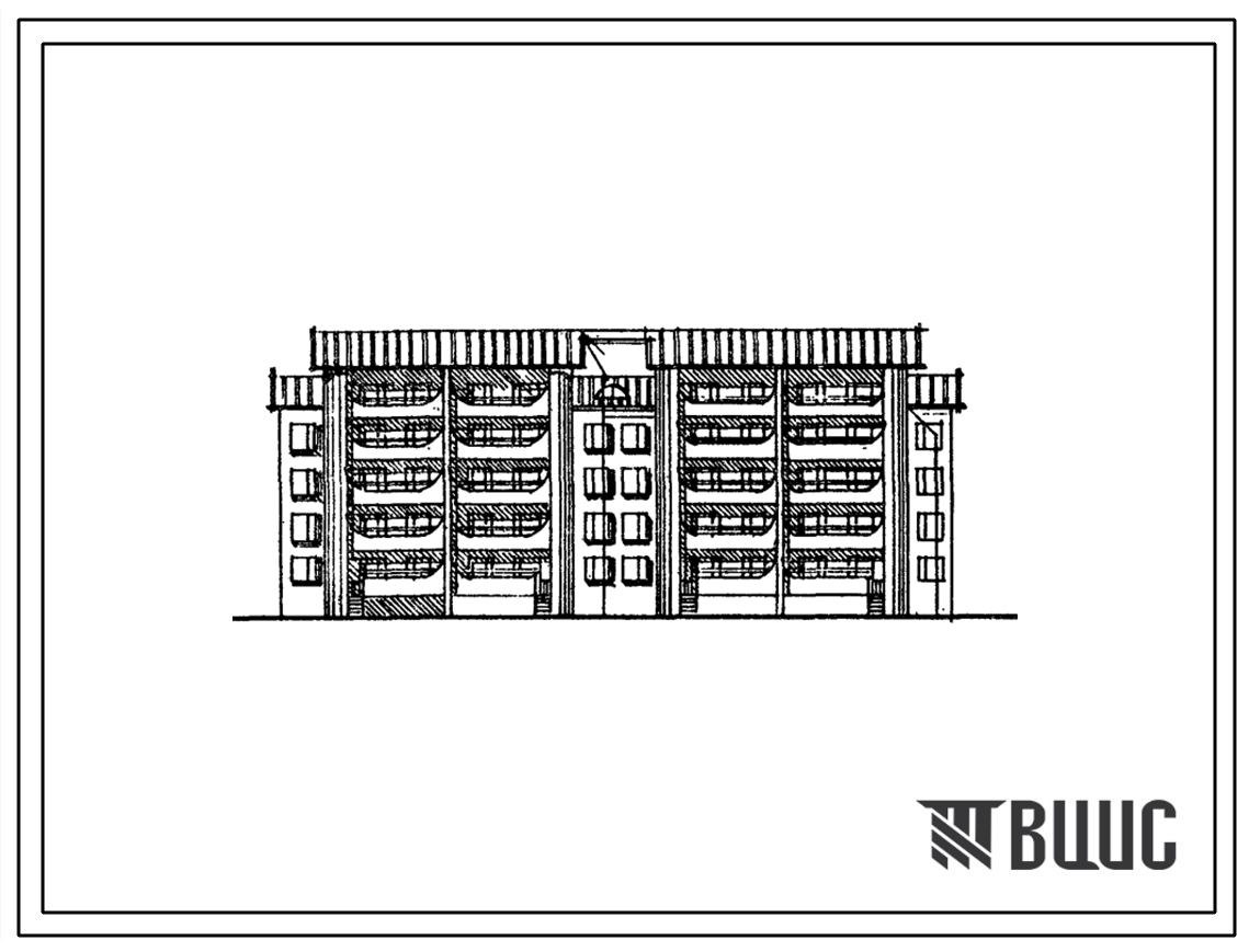 Типовой проект 86-050.92 Блок-секция 4-этажная 32-квартирная рядовая с мансардным этажом 1Б.1Б.3Б.2Б - 1Б.1Б.2Б.2Б. Стены из кирпича