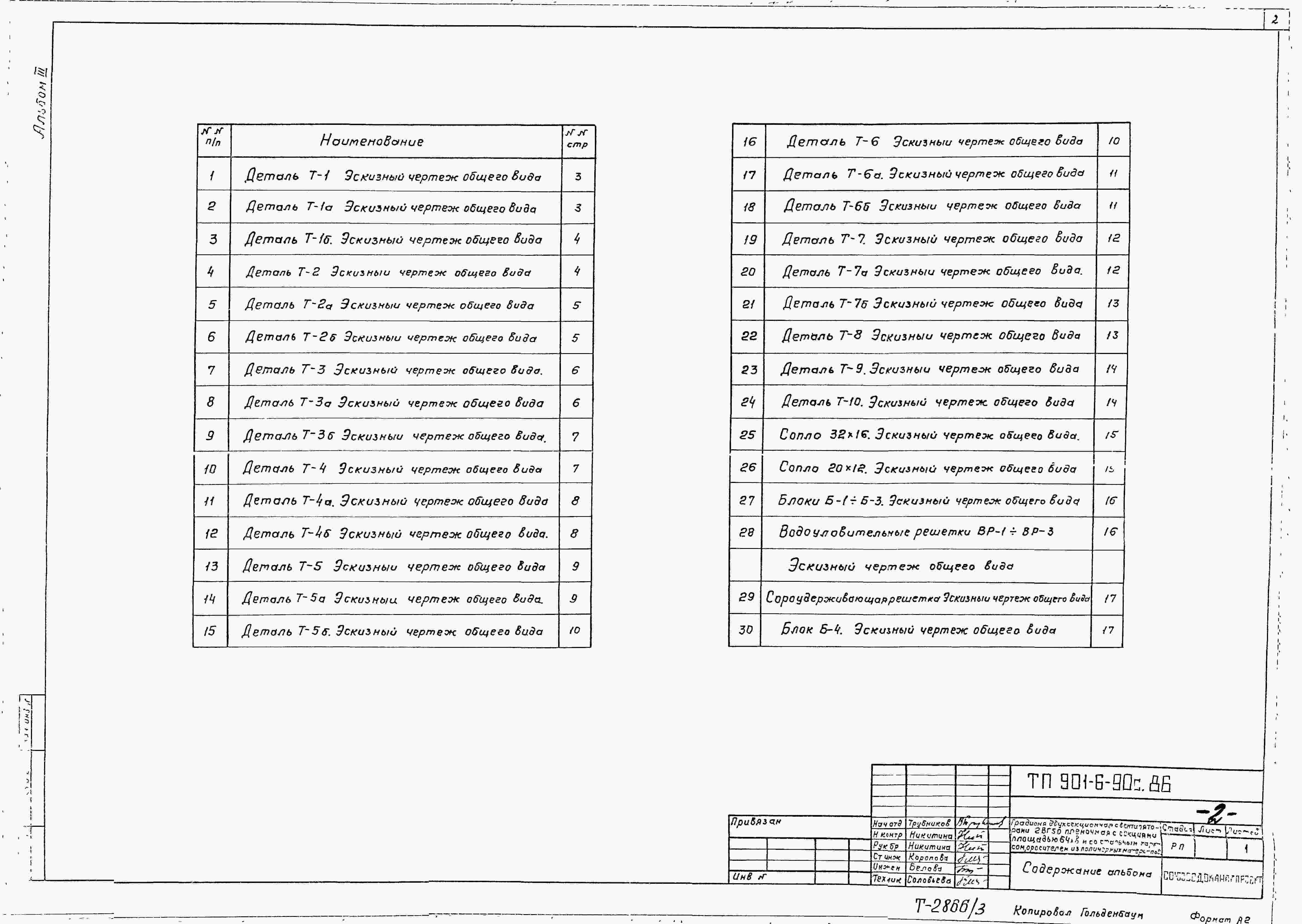 Альбом 3 Эскизные чертежи общих видов нетиповых конструкций (из тп 901-6-90с.86)