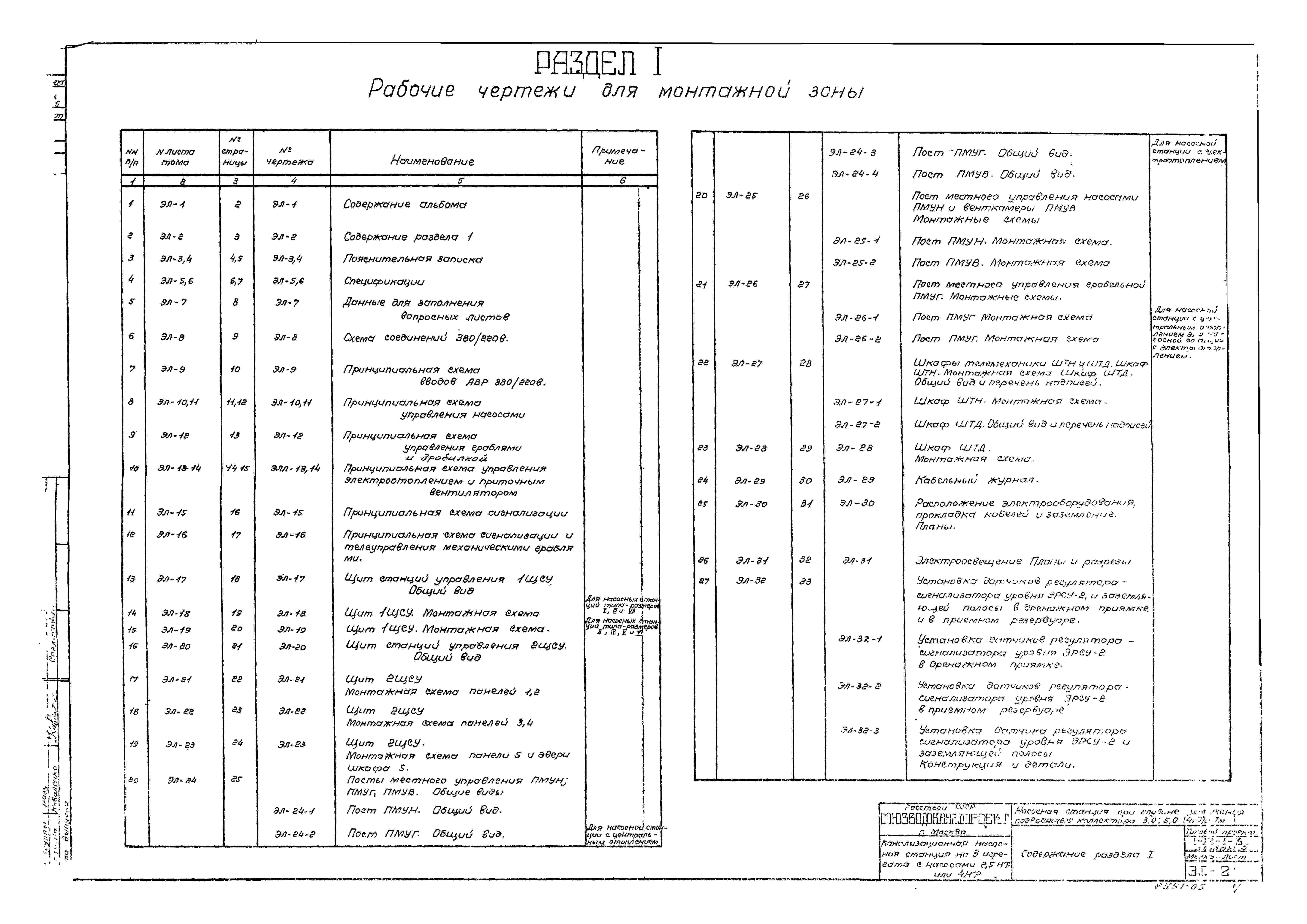 Альбом 5 Электротехническая часть при глубинах заложения подводящего коллектора 3,0; 5,0 (4,0) и 7,0 м       