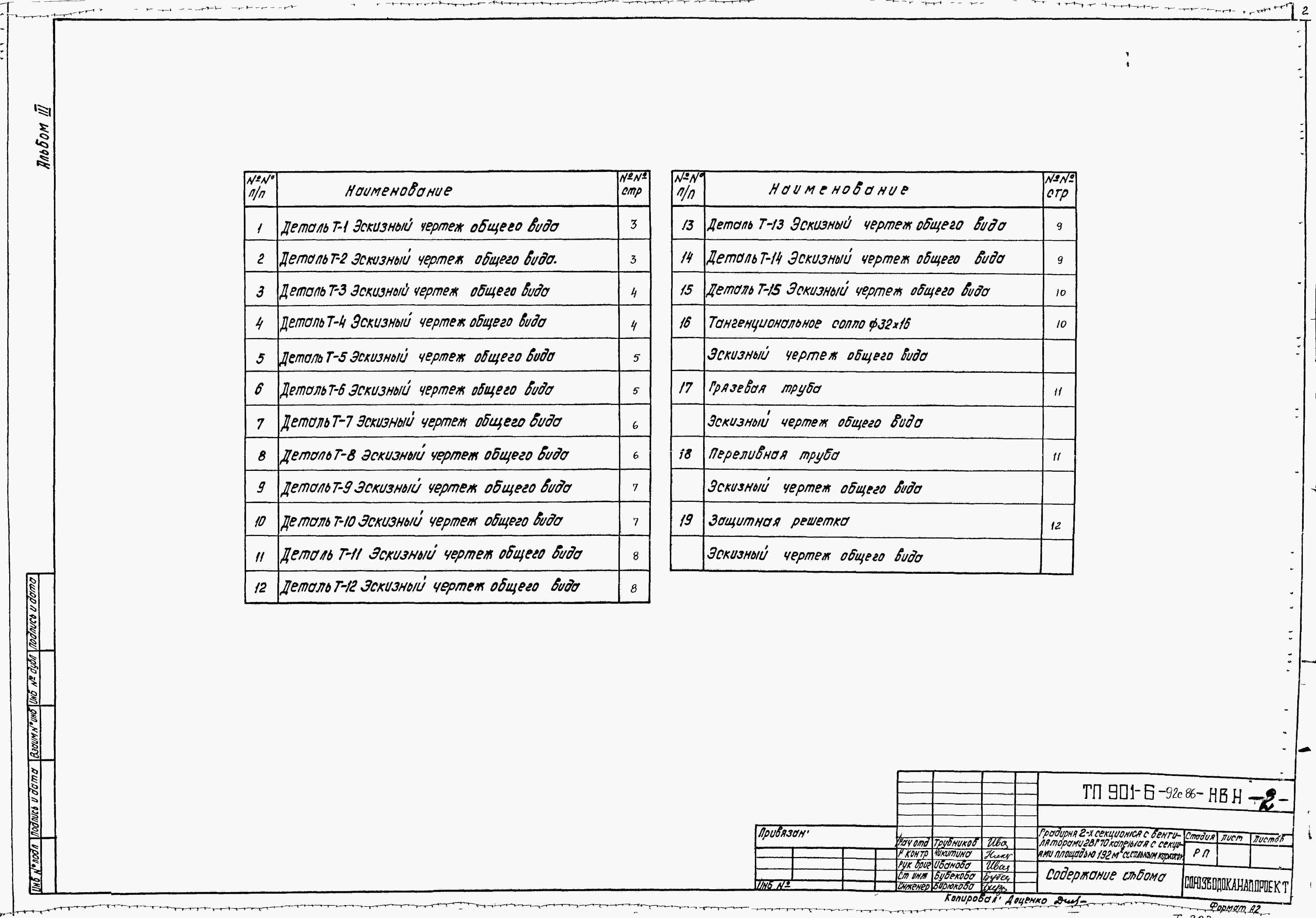 Альбом 3 Эскизные чертежи общих видов нетиповых конструкций (из ТП 901-6-92с.86)