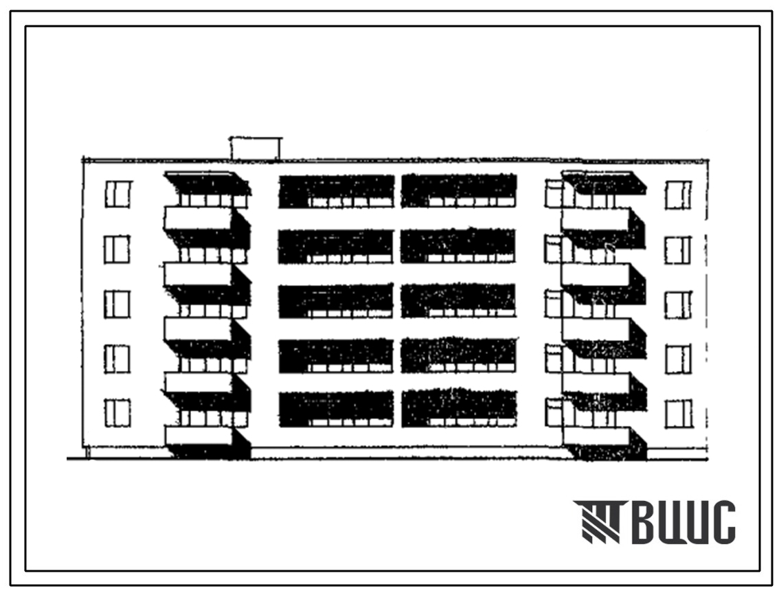 Типовой проект 85-05 5-этажная 30-квартирная торцовая блок-секция левая 1Б.2Б.3А-1Б.2Б.3А