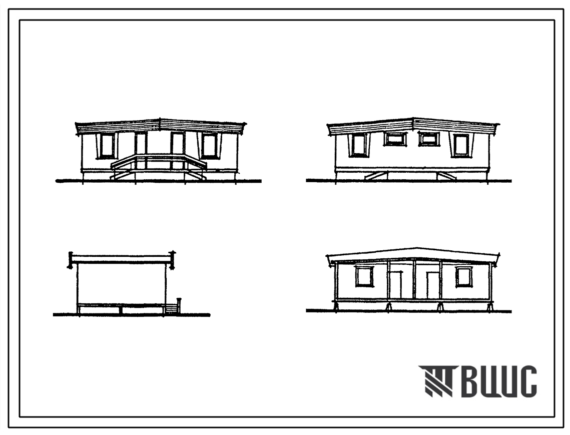 Типовой проект 244-9-31 Спальный домик на 8 мест летнего функционирования для баз отдыха. Для строительства в 1В климатическом подрайоне, 2 и 3 климатических районах.