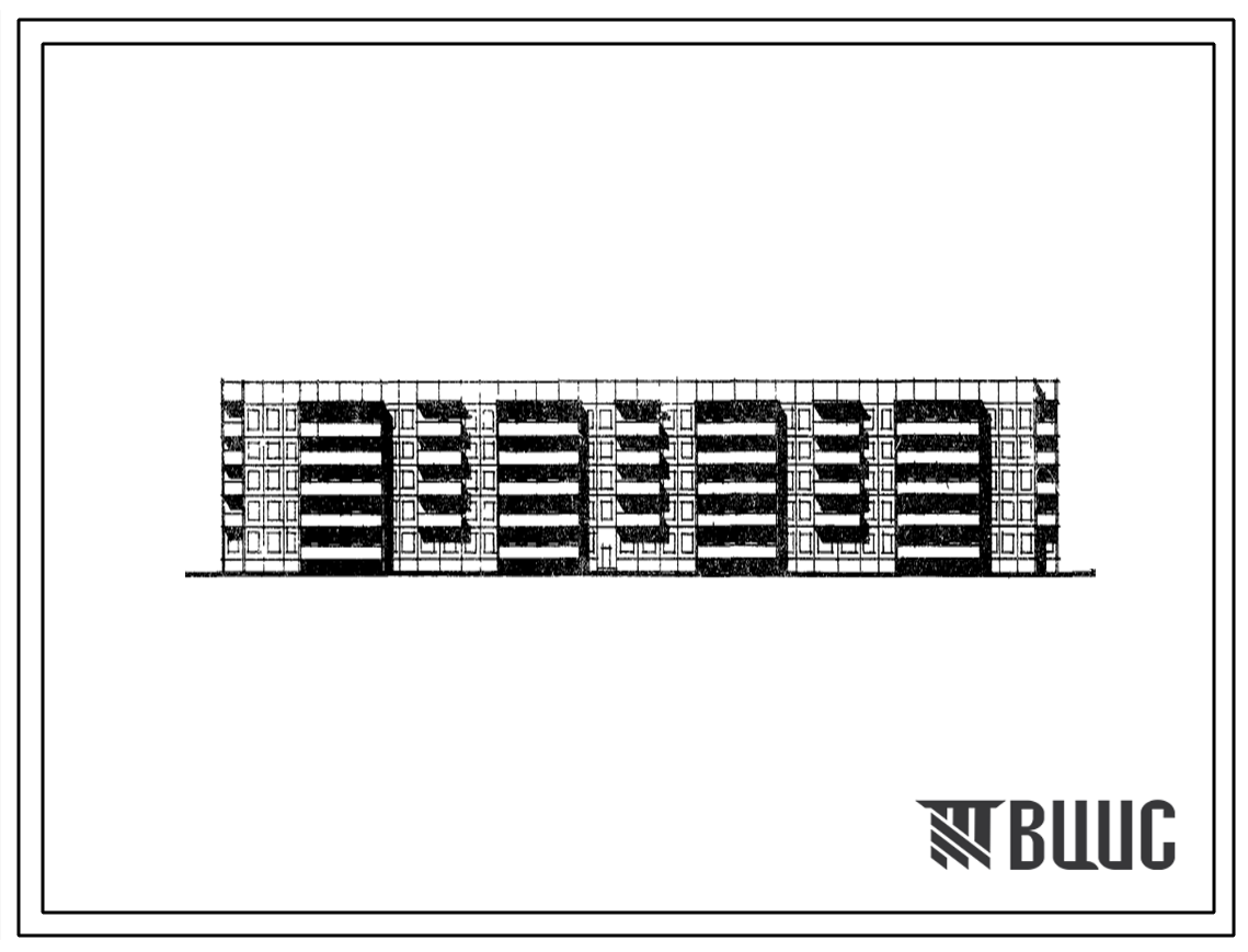 Типовой проект 111-91-19 Пятиэтажный восьми секционный дом на 119 квартир (однокомнатных 1Б-39, двухкомнатных 2Б-69, трехкомнатных 3Б-1, четырехкомнатных 4А-10) для строительства во 2Б, 2В, 2Г, 3А, 3Б, 3В климатических подрайонов.