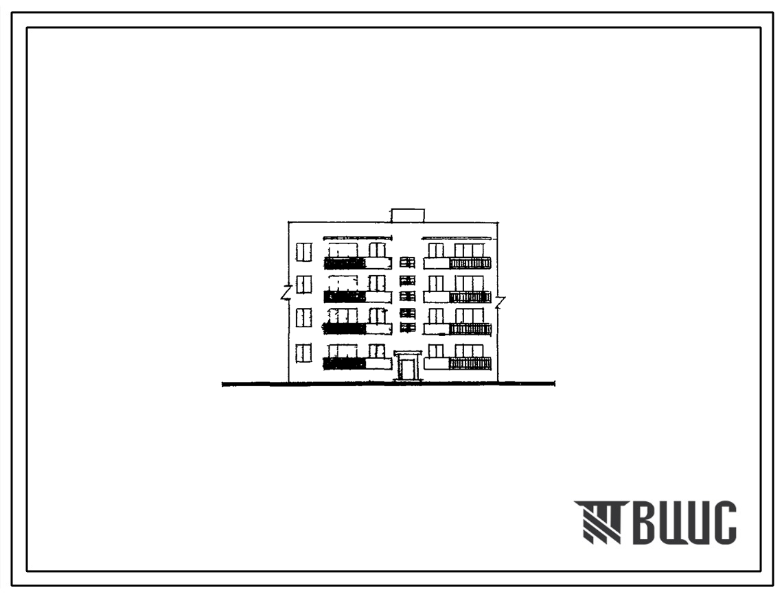 Типовой проект 109-06С Четырехэтажная 8-квартирная блок-секция (двухкомнатных 4, четырехкомнатных 4). Для строительства в 4 строительно-климатическом районе в республиках Закавказья сейсмичностью 7 баллов.