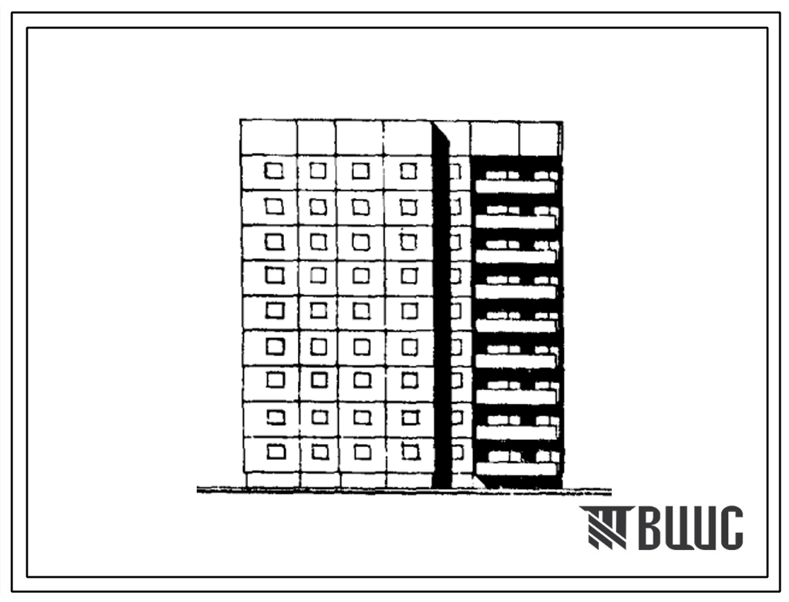 Типовой проект 92.2-037.84 Девятиэтажная блок-секция торцевая левая на 35 квартир. Для строительства г.Находка