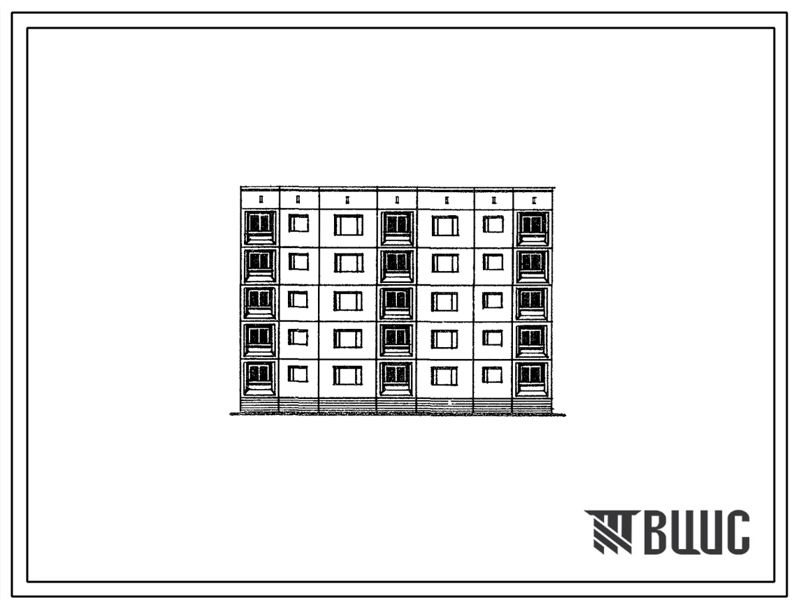 Типовой проект 97-0171с.83 Блок-секция 5-этажная 20-квартирная рядовая 1Б.2Б.3Б.3Б
