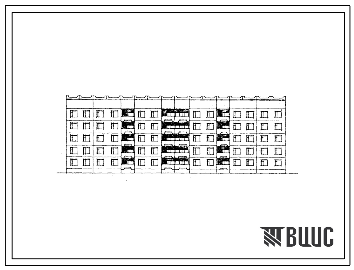 Типовой проект 135-0160/1.2 5-этажная блок-секция общежития для рабочих и служащих на 218 мест с ячейками на 12 и 3-4 человека