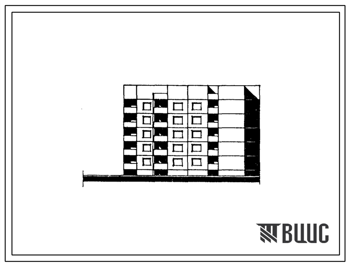 Типовой проект 90-066.86 Пятиэтажная блок-секция торцевая левая на 20 квартир