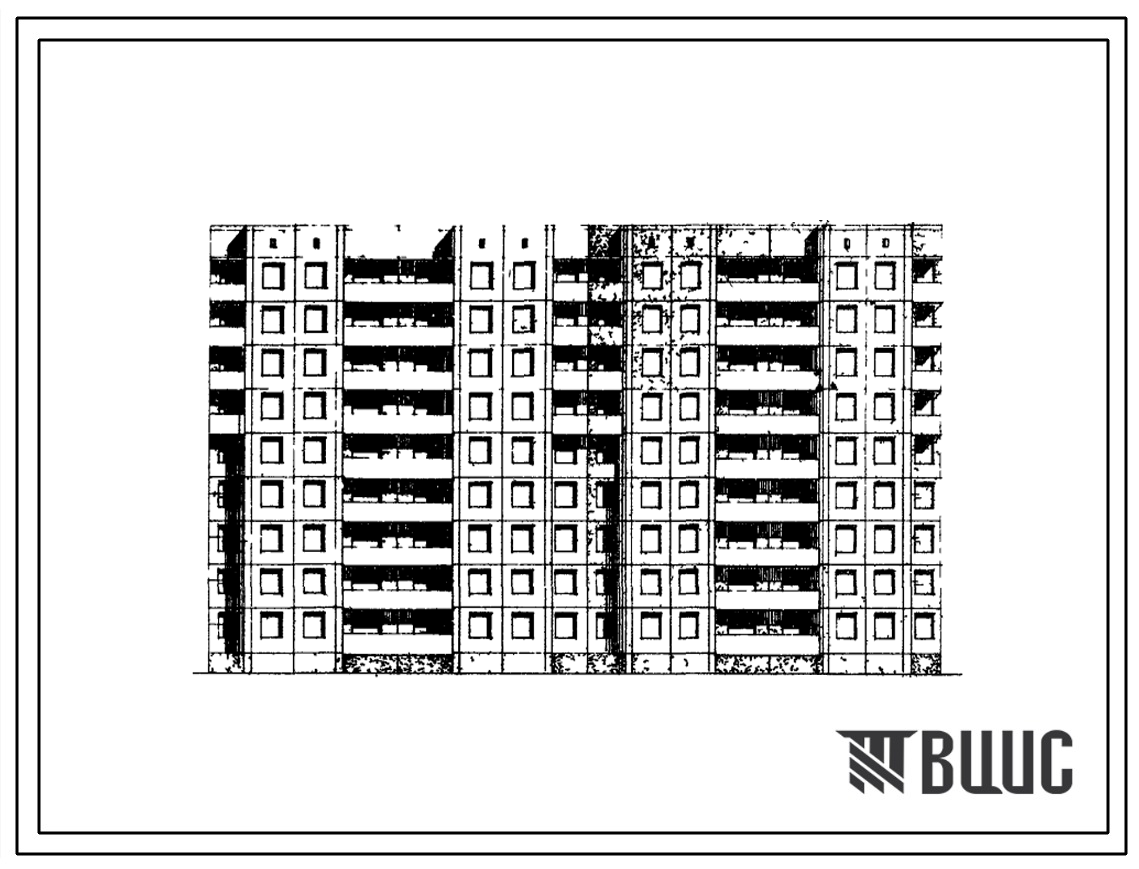 Типовой проект 97-019 9-этажная сдвоенная поворотная блок-секция на 72 квартиры (однокомнатных 1Б-18, двухкомнатных 2Б-18, трехкомнатных 3А-18, четырехкомнатных 5А-18) для строительства в 1 климатическом районе, в 1В климатическом подрайоне.