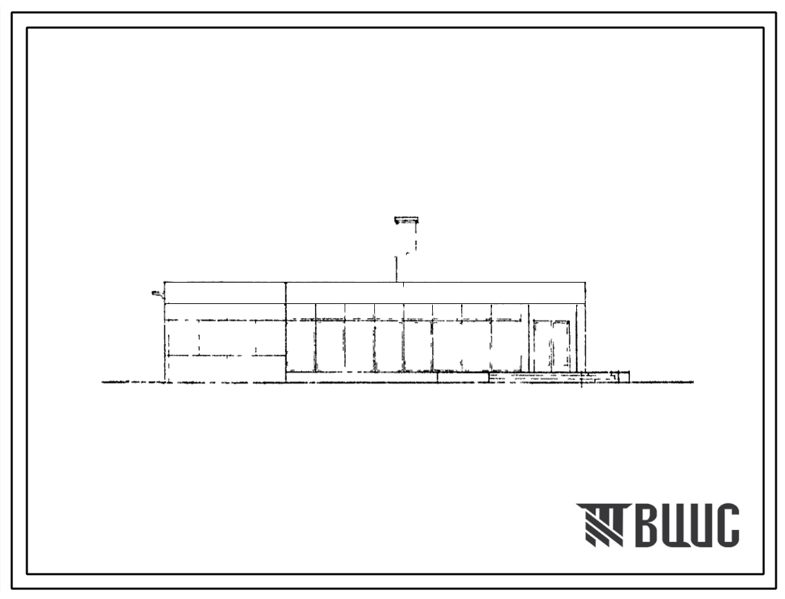 Фасады Типовой проект 252-8-3  Сельская аптека III категории в сборном железобетонном каркасе, с количеством рецептов от 100000 до 150000 в год. Для строительства во II и III строительно-климатических зонах.(Для 1,2 и 3 проектно-строительных зон).