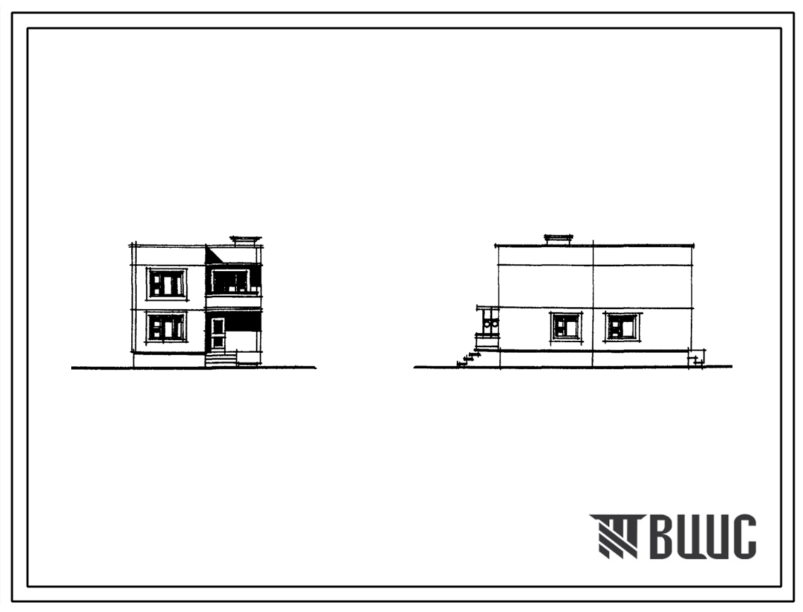 Типовой проект 141-210-30 Двухэтажный жилой дом с пятикомнатной квартирой типа 5Б в двух уровнях. Для строительства во 2В климатическом подрайоне Белорусской ССР